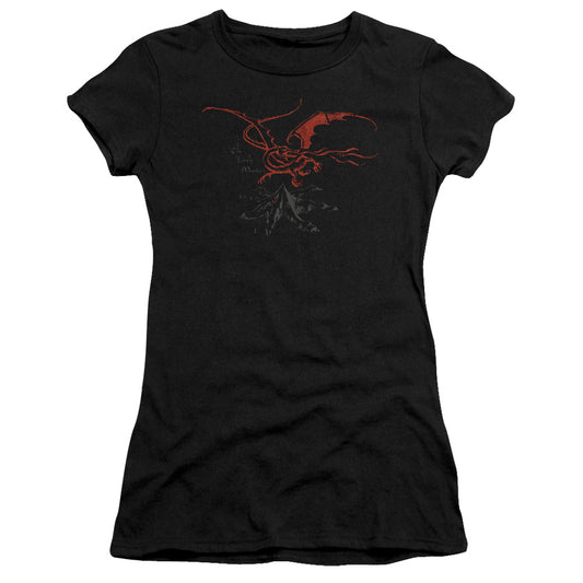 The Hobbit - Smaug - Short Sleeve Junior Sheer - Black T-shirt