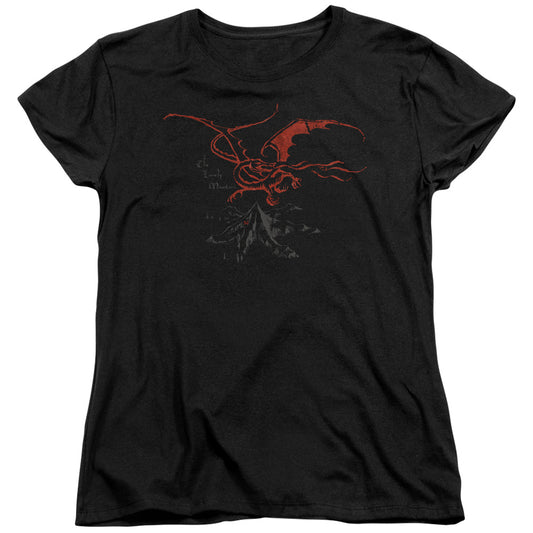 The Hobbit - Smaug - Short Sleeve Womens Tee - Black T-shirt