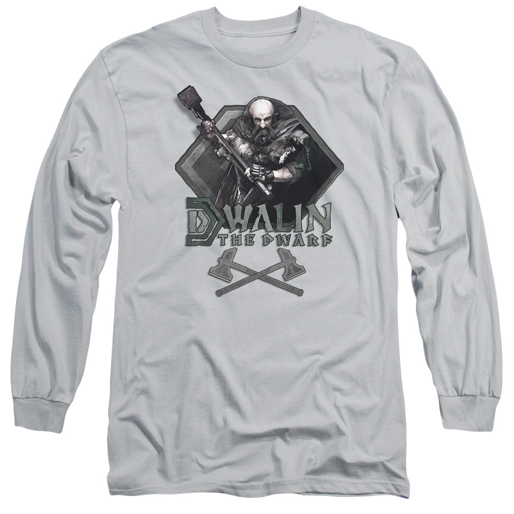 The Hobbit - Dwalin - Long Sleeve Adult 18/1 - Silver T-shirt