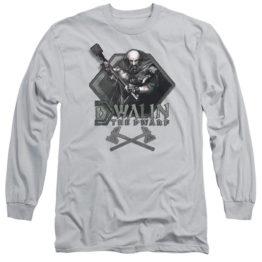 The Hobbit - Dwalin - Long Sleeve Adult 18/1 - Silver T-shirt