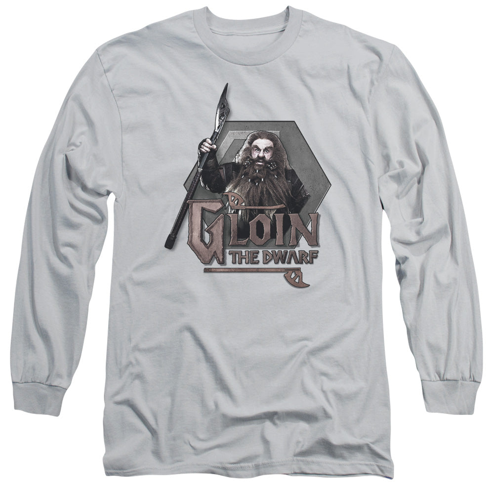 The Hobbit - Gloin - Long Sleeve Adult 18/1 - Silver T-shirt