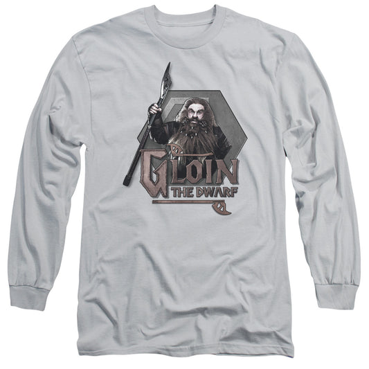 The Hobbit - Gloin - Long Sleeve Adult 18/1 - Silver T-shirt