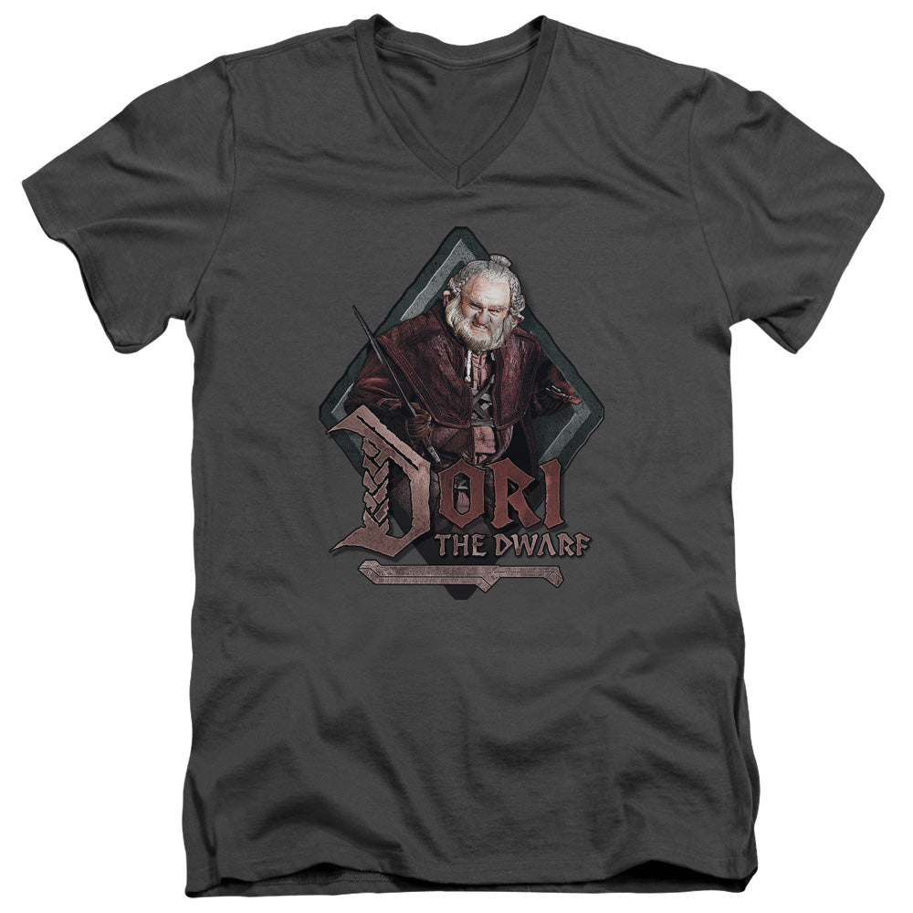 The Hobbit - Dori - Short Sleeve Adult V-neck - Charcoal T-shirt