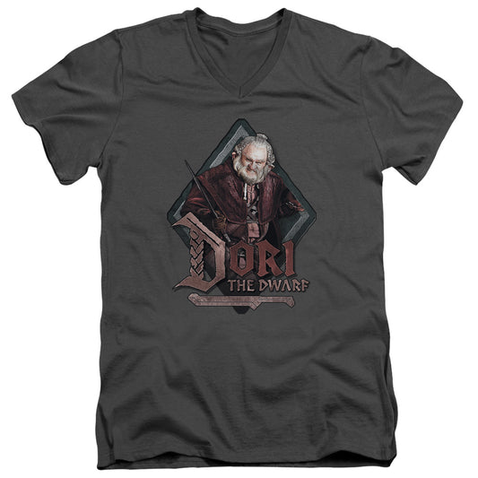 The Hobbit - Dori - Short Sleeve Adult V-neck - Charcoal T-shirt