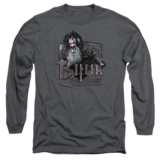 The Hobbit - Bifur - Long Sleeve Adult 18/1 - Charcoal T-shirt