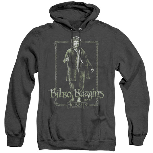 The Hobbit - Bilbo Stare - Adult Heather Hoodie - Black