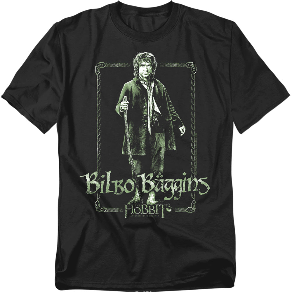 The Hobbit - Bilbo Stare - Short Sleeve Adult 18/1 - Black T-shirt