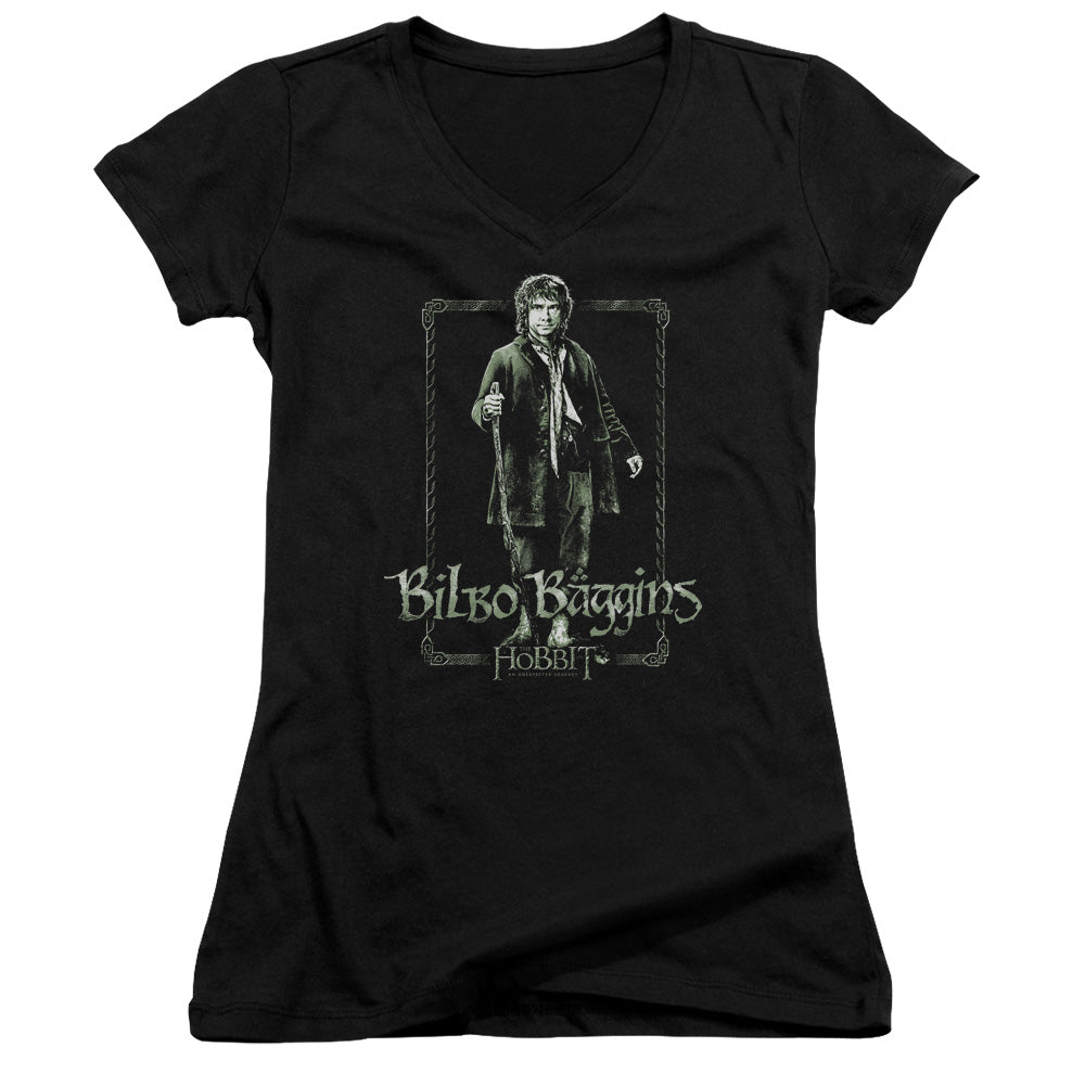 The Hobbit Bilbo Stare - Junior V-neck - Black
