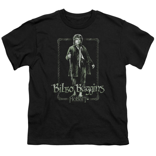 The Hobbit - Bilbo Stare - Short Sleeve Youth 18/1 - Black T-shirt