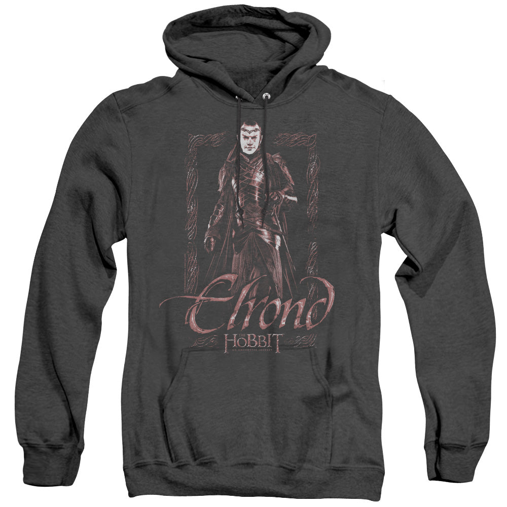 The Hobbit - Elrond Stare - Adult Heather Hoodie - Black