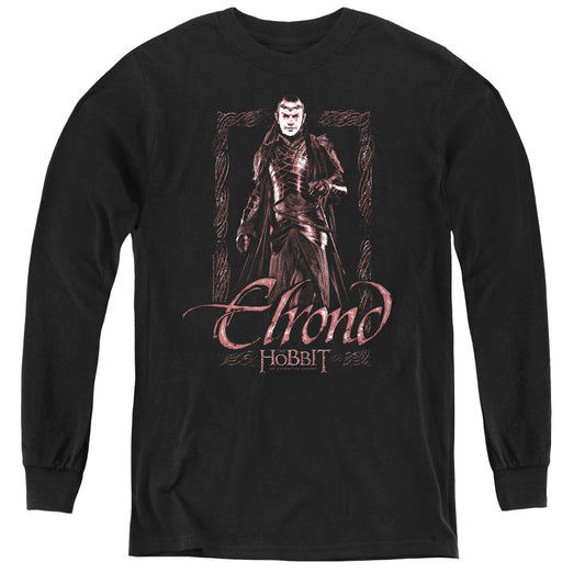 The Hobbit - Elrond Stare - Youth Long Sleeve Tee - Black