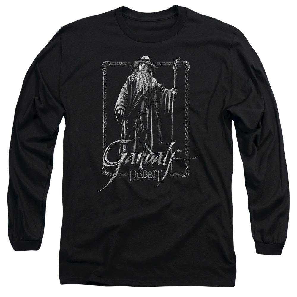 The Hobbit - Gandalf Stare - Long Sleeve Adult 18/1 - Black T-shirt