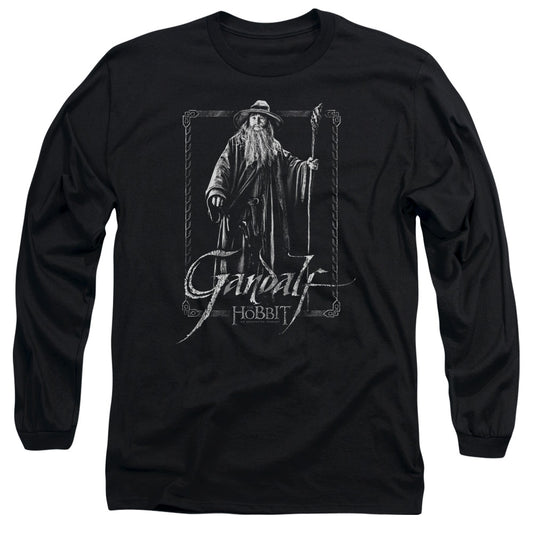 The Hobbit - Gandalf Stare - Long Sleeve Adult 18/1 - Black T-shirt