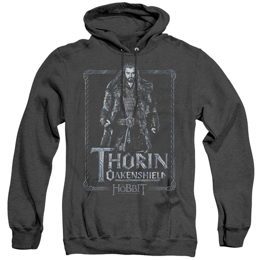 The Hobbit - Thorin Stare - Adult Heather Hoodie - Black