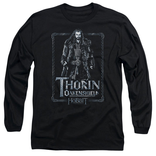 The Hobbit - Thorin Stare - Long Sleeve Adult 18/1 - Black T-shirt