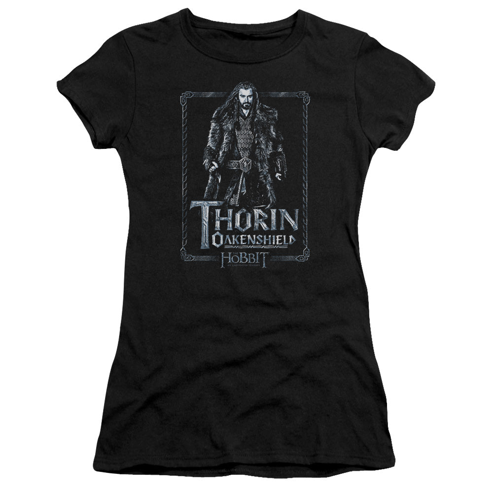 The Hobbit - Thorin Stare - Short Sleeve Junior Sheer - Black T-shirt