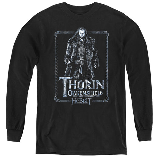 The Hobbit - Thorin Stare - Youth Long Sleeve Tee - Black