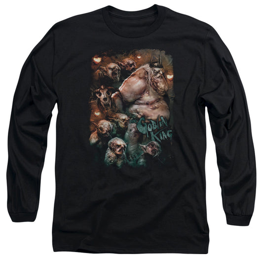 The Hobbit - Goblin King - Long Sleeve Adult 18/1 - Black T-shirt