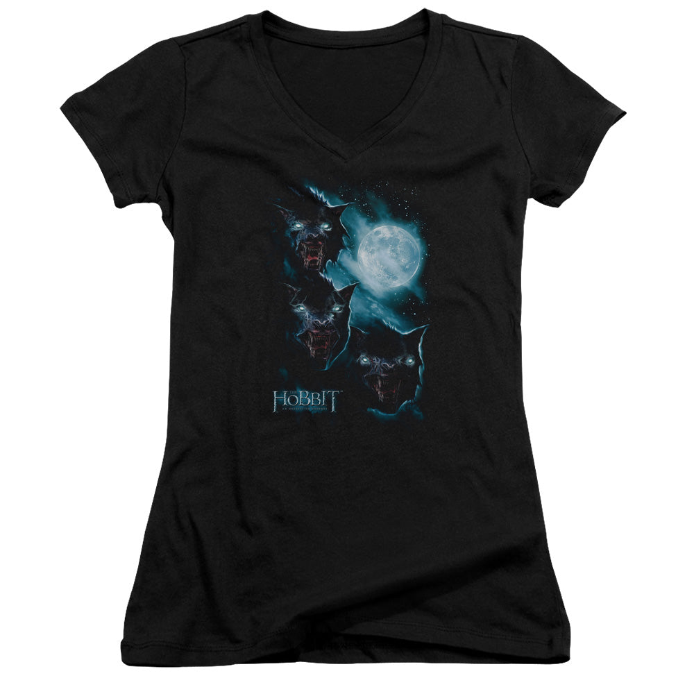 The Hobbit - Three Warg Moon - Junior V-neck - Black