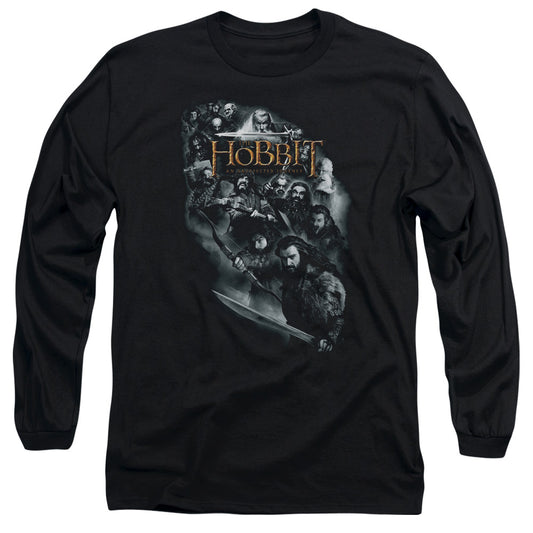The Hobbit - Cast Of Characters - Long Sleeve Adult 18/1 - Black T-shirt