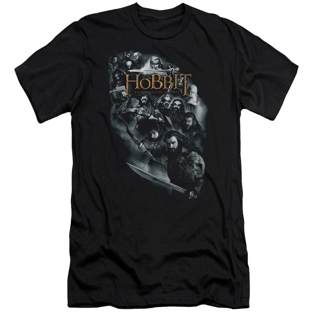 The Hobbit - Cast Of Characters-premuim Canvas Adult Slim Fit 30/1 - Black