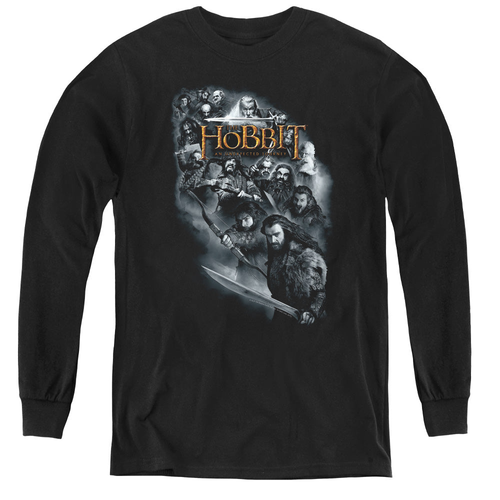 The Hobbit Cast Of Characters - Youth Long Sleeve Tee - Black