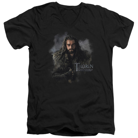 The Hobbit - Thorin Oakenshield - Short Sleeve Adult V-neck - Black T-shirt