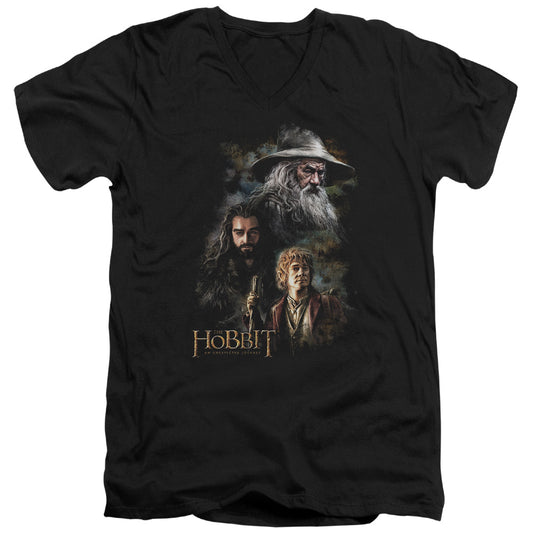 The Hobbit - Painting - Short Sleeve Adult V-neck - Black T-shirt
