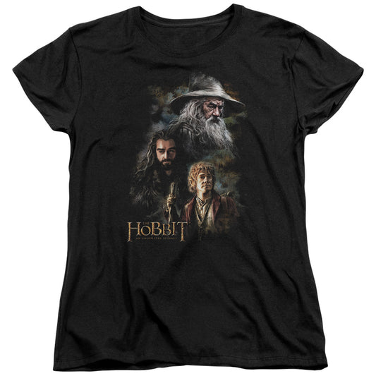 The Hobbit - Painting - Short Sleeve Womens Tee - Black T-shirt