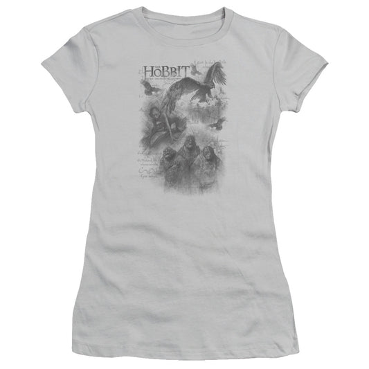 The Hobbit - Sketches - Short Sleeve Junior Sheer - Silver T-shirt