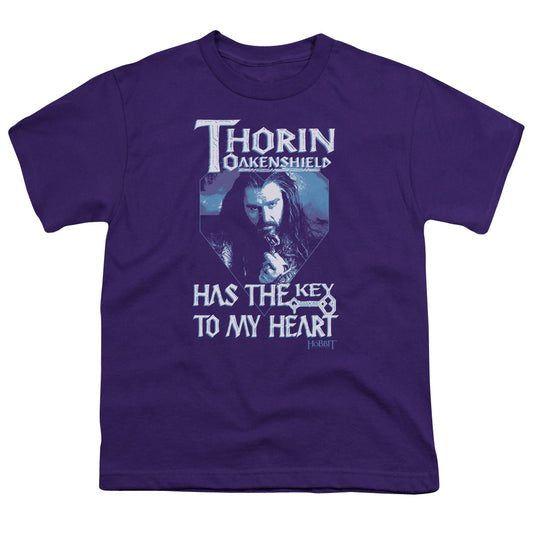 The Hobbit - Thorins Key - Short Sleeve Youth 18/1 - Purple T-shirt