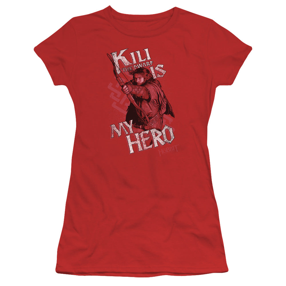 The Hobbit - Kili Is My Hero - Short Sleeve Junior Sheer - Red T-shirt