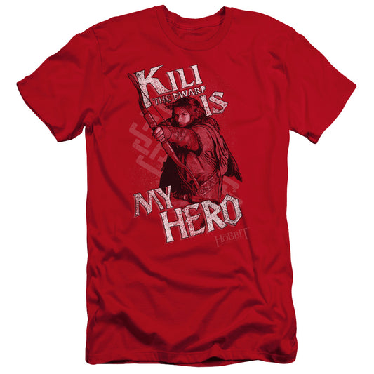 The Hobbit - Kili Is My Hero-premuim Canvas Adult Slim Fit 30/1 - Red