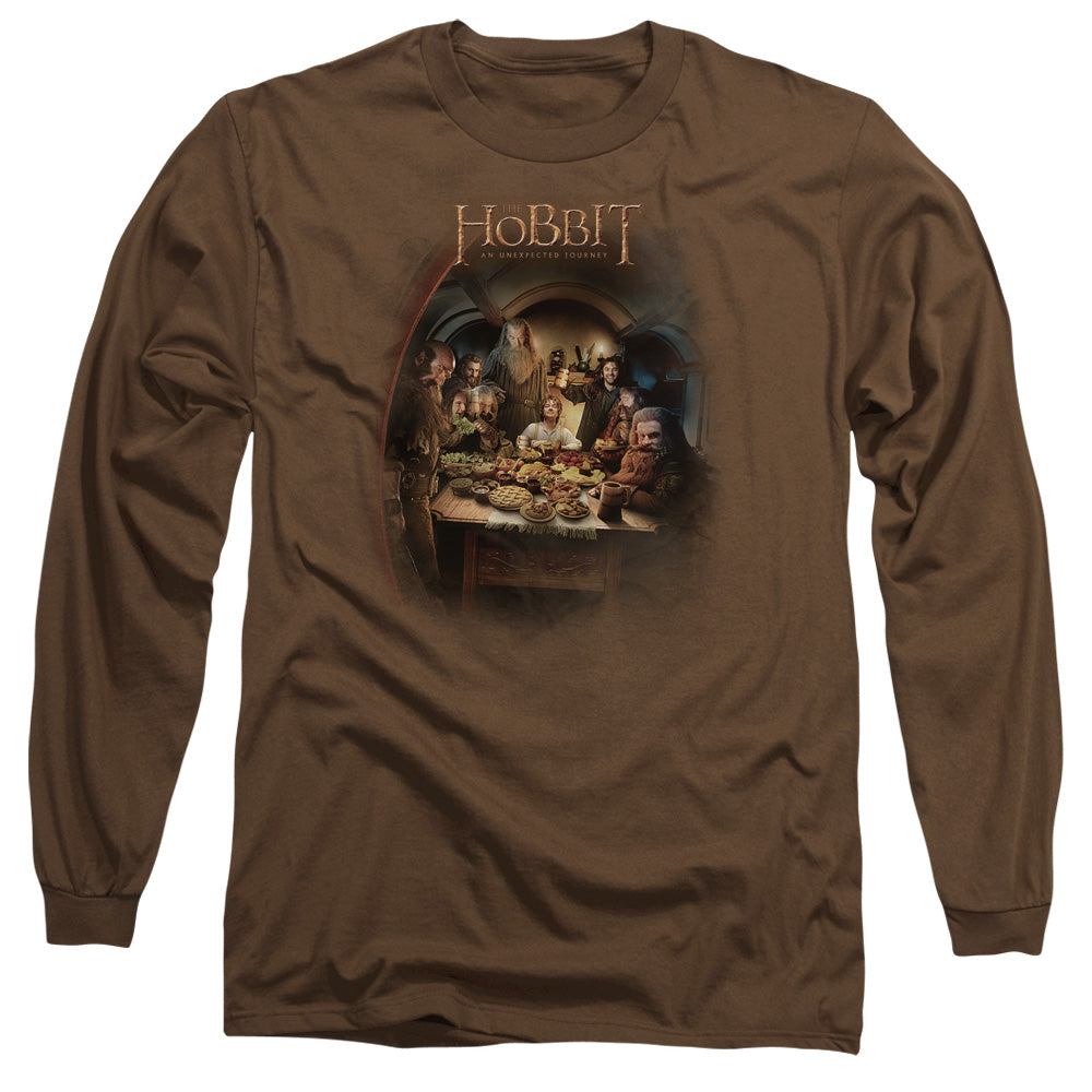 The Hobbit - Feast - Long Sleeve Adult 18/1 - Coffee T-shirt