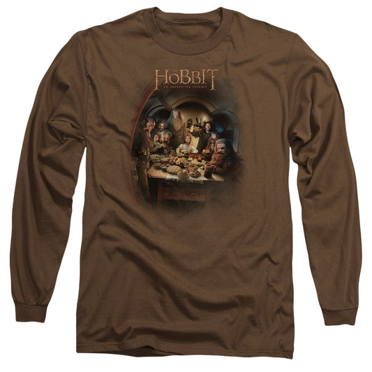 The Hobbit - Feast - Long Sleeve Adult 18/1 - Coffee T-shirt