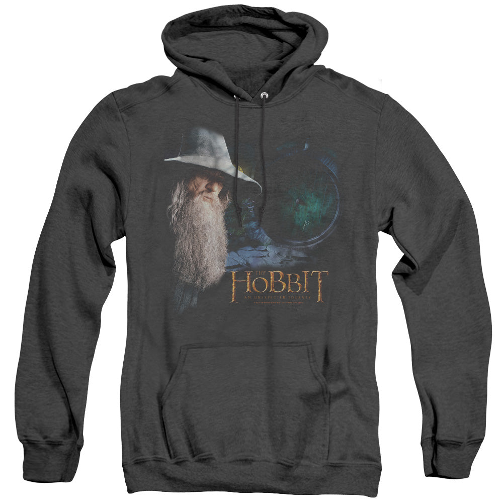 The Hobbit - The Door - Adult Heather Hoodie - Black