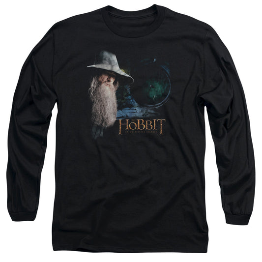 The Hobbit - The Door - Long Sleeve Adult 18/1 - Black T-shirt