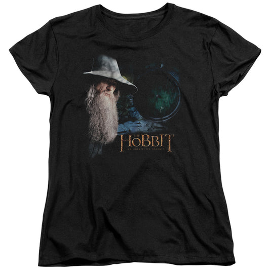 The Hobbit - The Door - Short Sleeve Womens Tee - Black T-shirt
