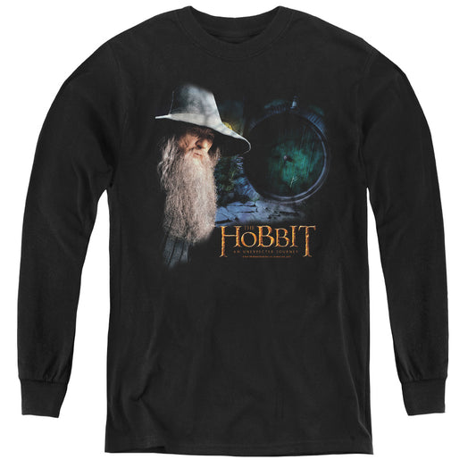 The Hobbit - The Door - Youth Long Sleeve Tee - Black