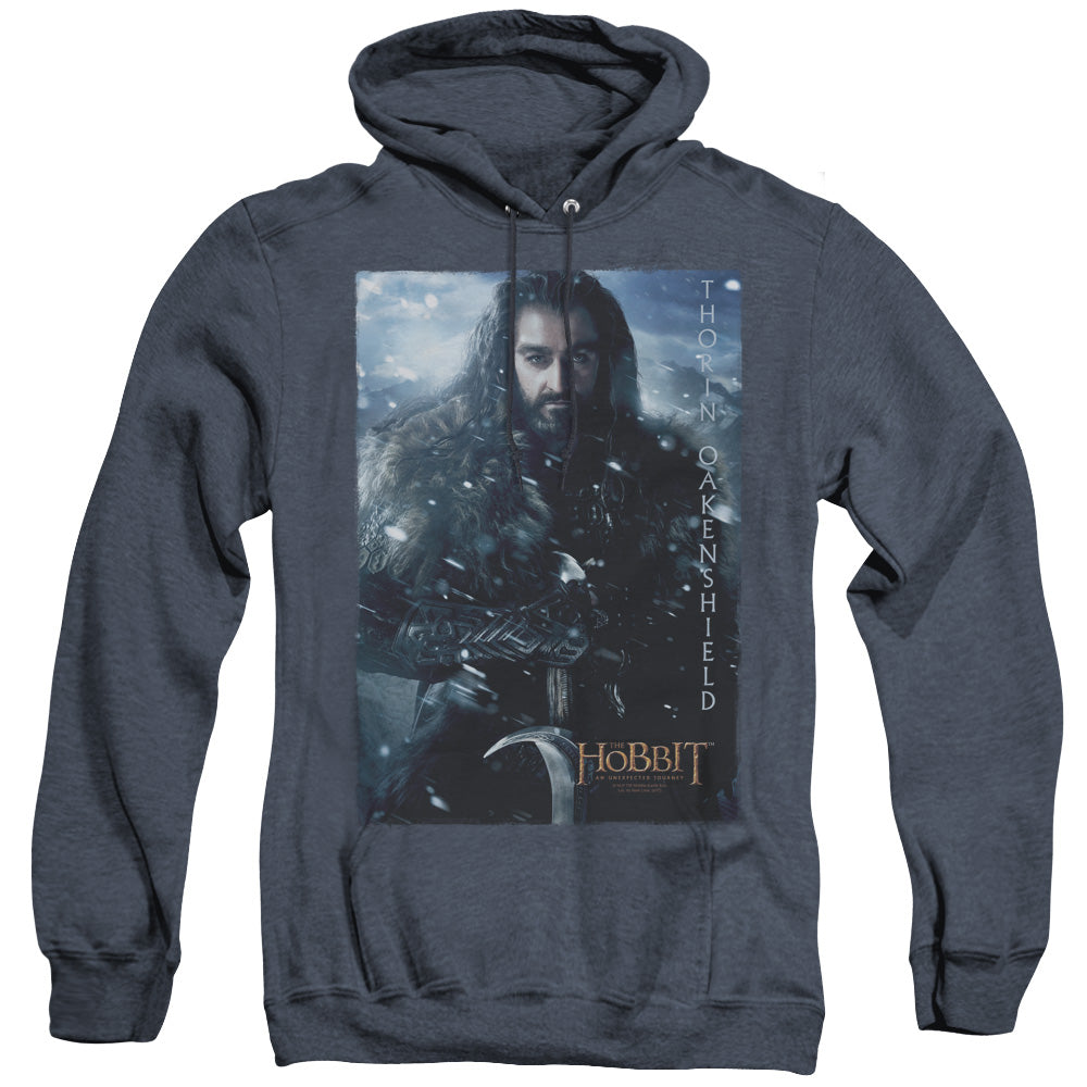 The Hobbit - Thorin Poster - Adult Heather Hoodie - Navy