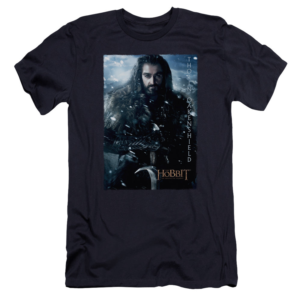 The Hobbit - Thorin Poster-premuim Canvas Adult Slim Fit 30/1 - Navy
