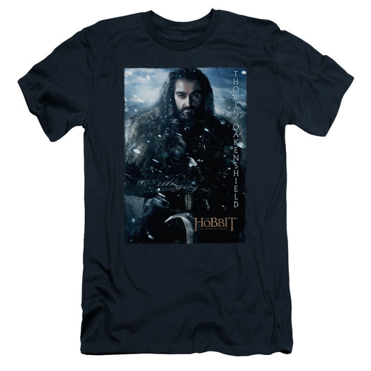 The Hobbit - Thorin Poster - Short Sleeve Adult 30/1 - Navy T-shirt