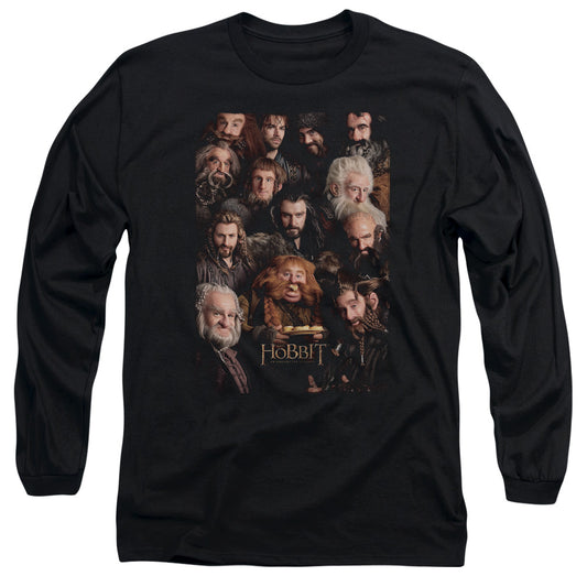 The Hobbit - Dwarves Poster - Long Sleeve Adult 18/1 - Black T-shirt