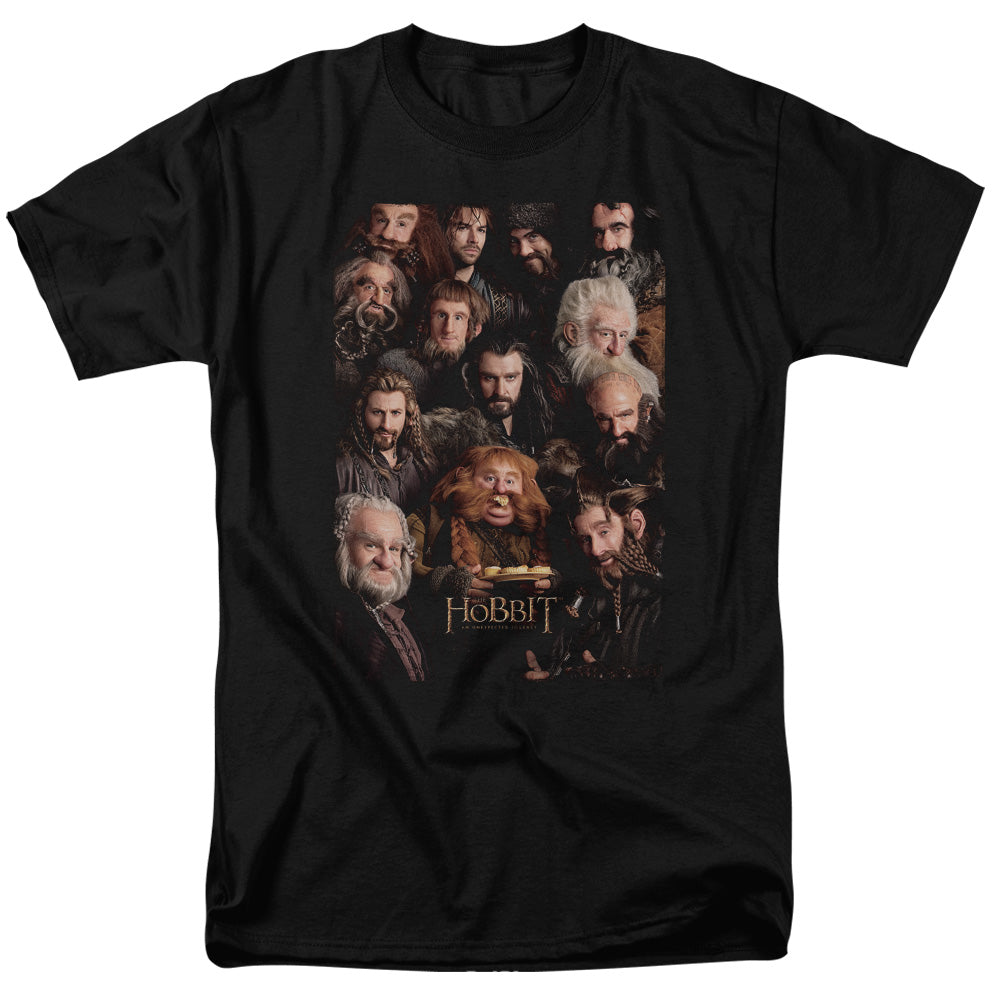 The Hobbit - Dwarves Poster - Short Sleeve Adult 18/1 - Black T-shirt
