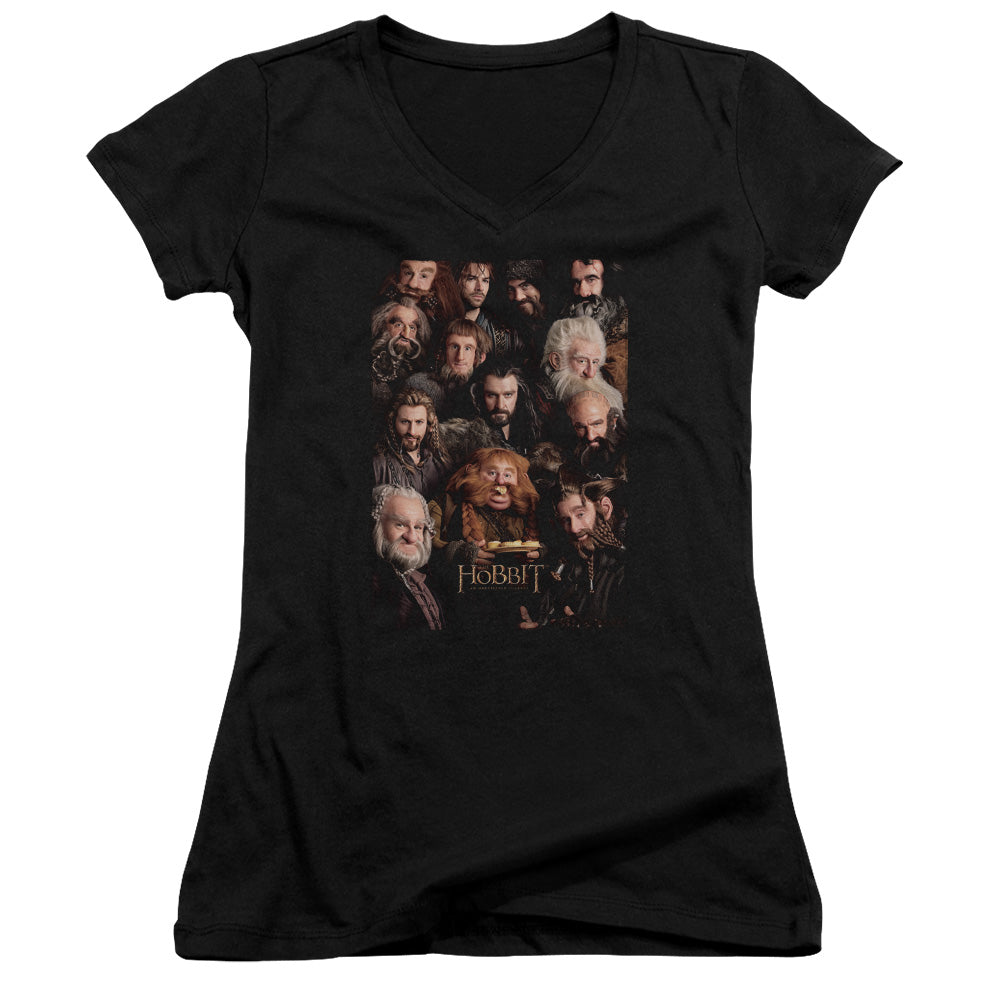 The Hobbit - Dwarves Poster - Junior V-neck - Black