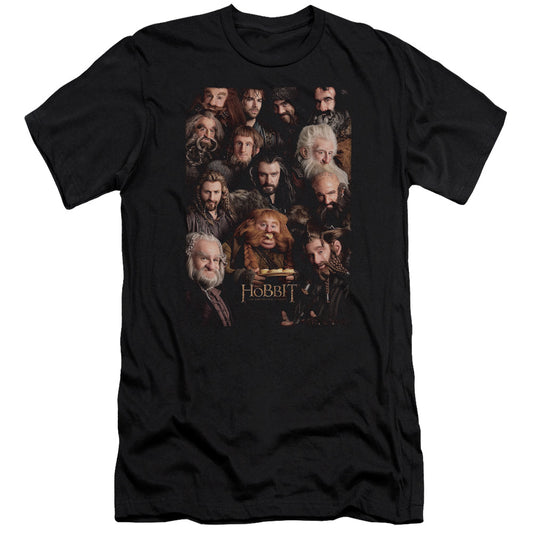 The Hobbit - Dwarves Poster-premuim Canvas Adult Slim Fit 30/1 - Black