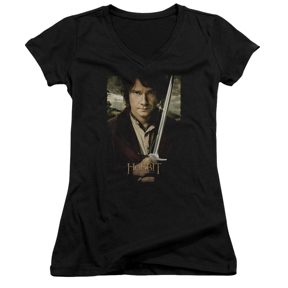 The Hobbit - Baggins Poster - Junior V-neck - Black