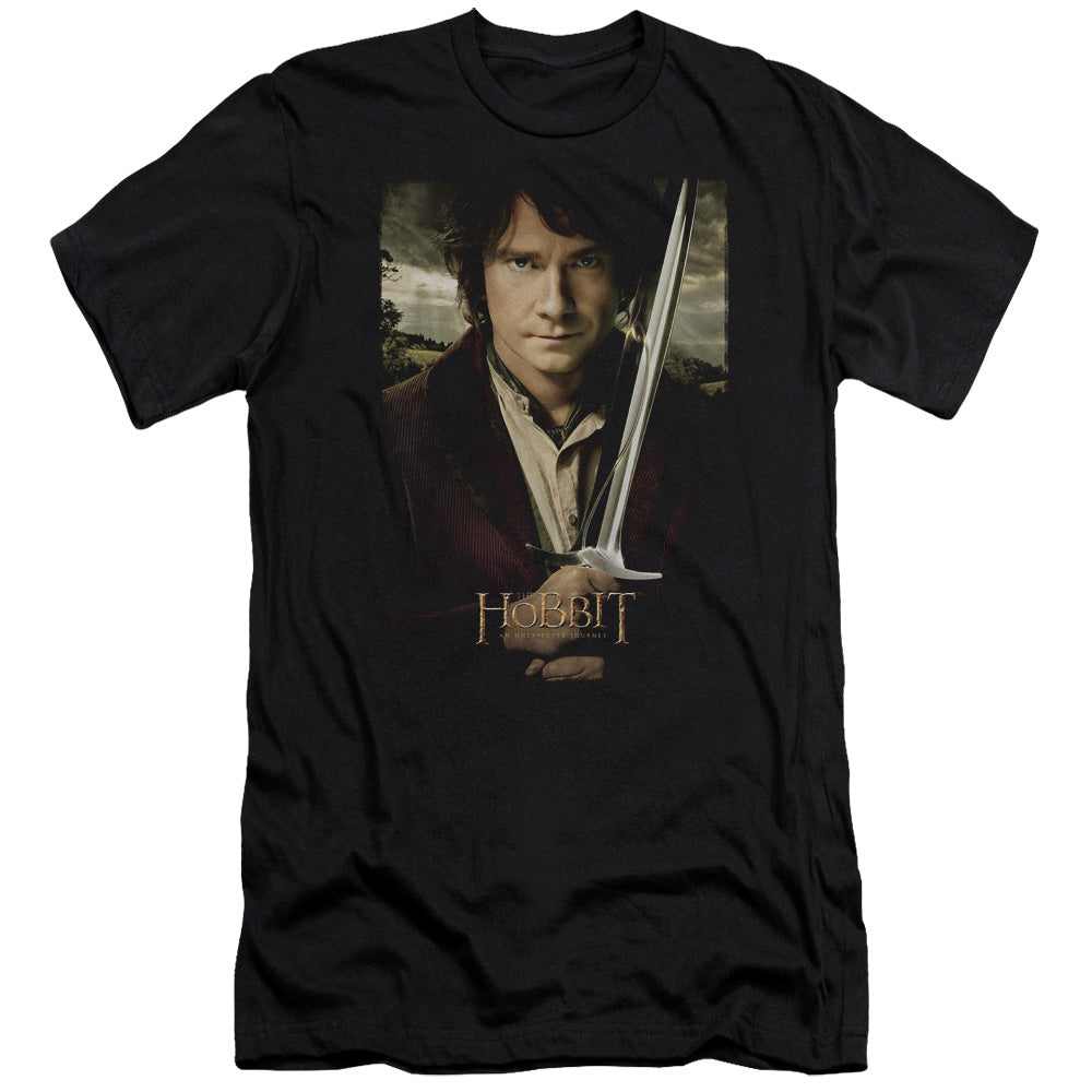 THE HOBBIT BAGGINS POSTER - S/S ADULT 30/1 - BLACK T-Shirt