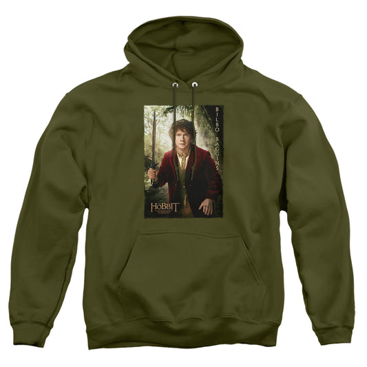 The Hobbit - Bilbo Poster - Adult Pull-over Hoodie - Military Green