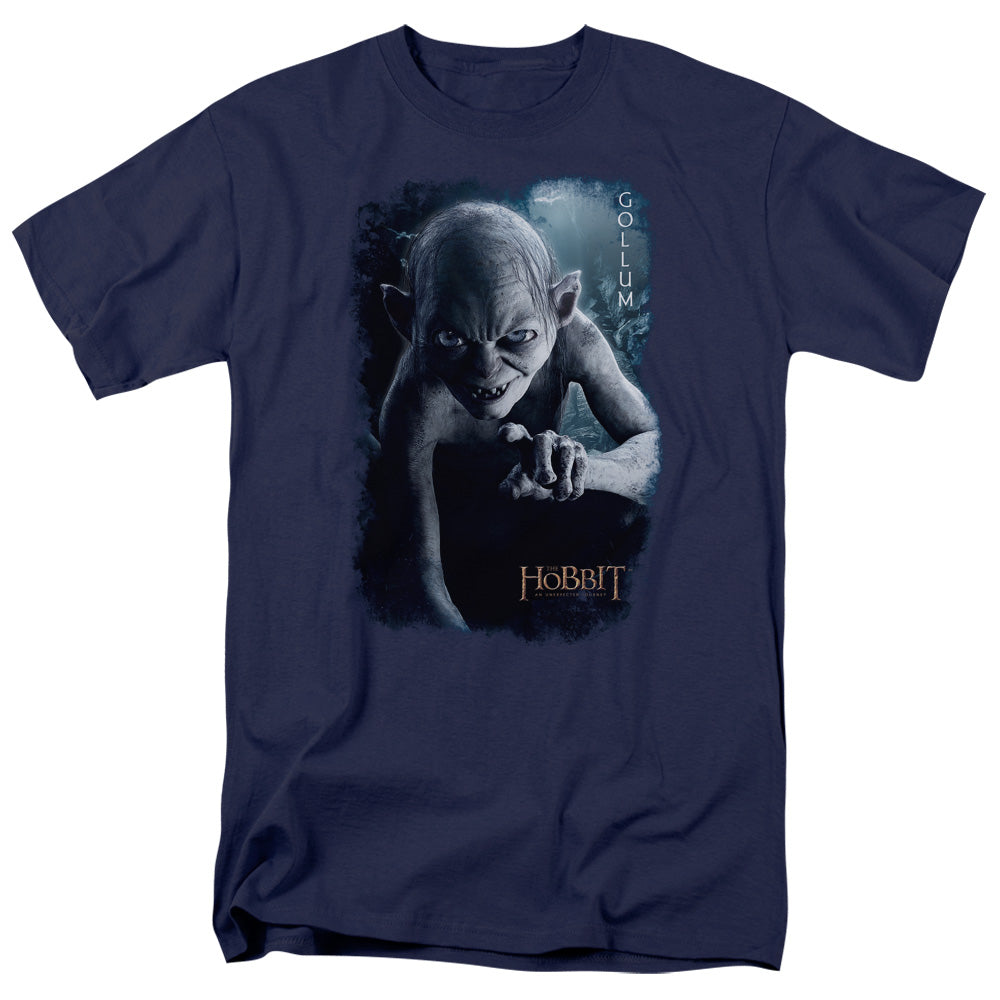The Hobbit - Gollum Poster - Short Sleeve Adult 18/1 - Navy T-shirt